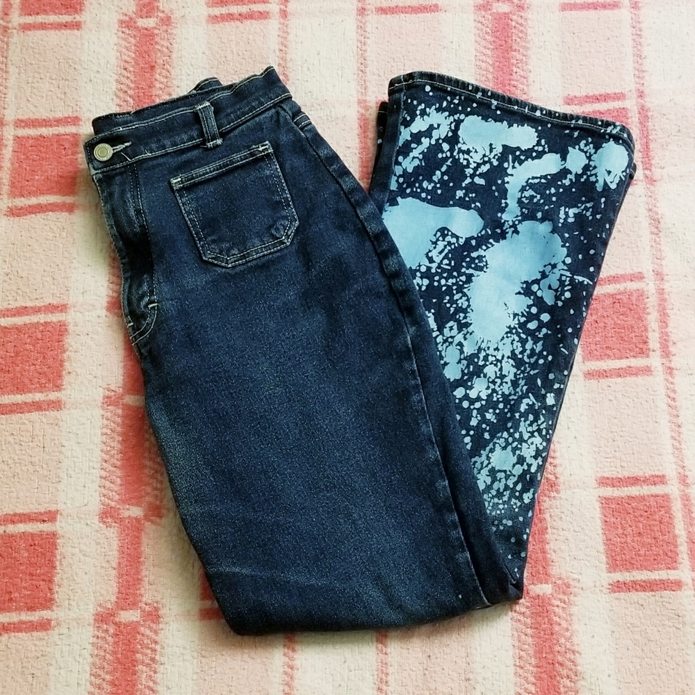 Vintage 00s Splatter Paint Jeans - Size Kids 16